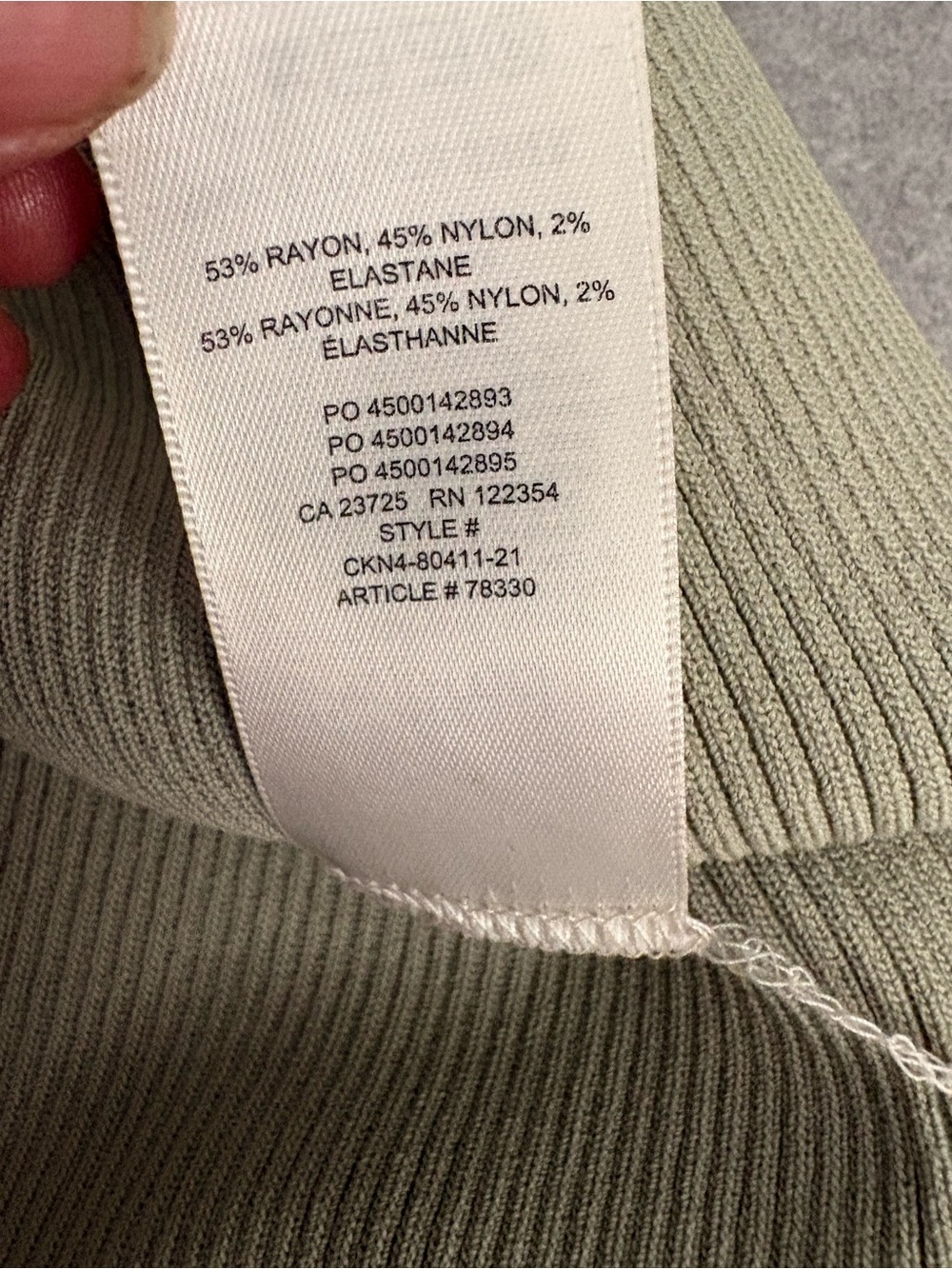 Wilfred Olive Green Cayenne Halter Ribbed Midi Dress Side Slit - Picture 7 of 7